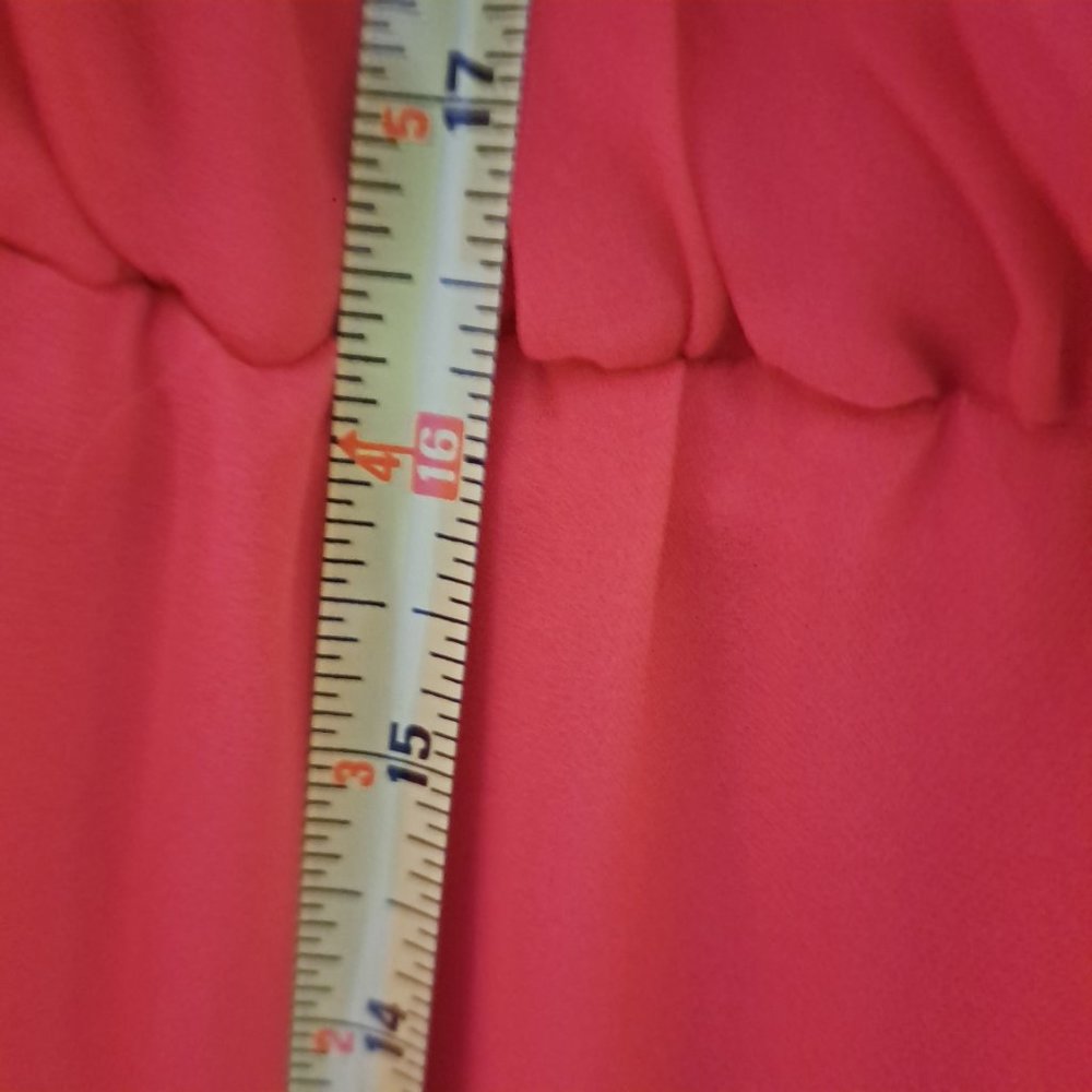 Parker Red Silk Plunge Ruched Sleeve Mini Dress - Picture 11 of 11